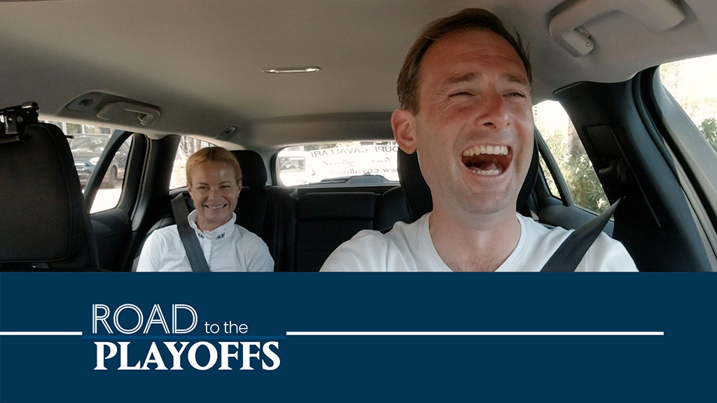 The Grand Prix commentator and the winners go for a fan ride in a carpool style chat